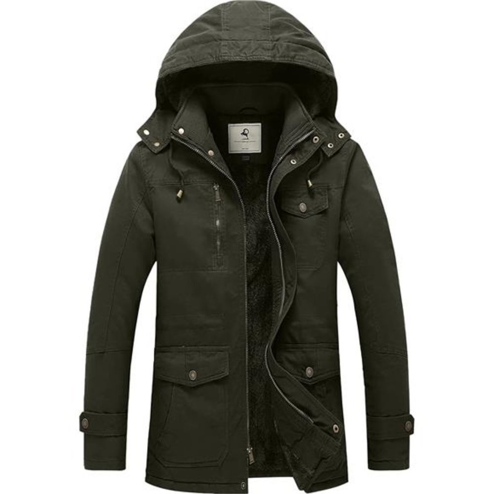 Men's Winter Coat Warm Thicken Green